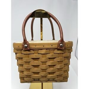 Vintage Longaberger Medium Boardwalk Basket Purse W/ Zippered Liner